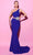 Tarik Ediz 54097 - One Shoulder Cutout Waist Evening Gown Prom Dresses 0 / Royal Blue