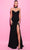 Tarik Ediz 54124 - Beaded Strips Halter Evening Gown Prom Dresses 0 / Black