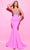 Tarik Ediz 54145 - Sheer Straps Beaded Appliqued Evening Gown Prom Dresses 0 / Begonia Pink