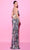 Tarik Ediz 54157 - Glitter Print Deep V-Neck Cocktail Dress Cocktail Dresses