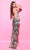 Tarik Ediz 54157 - Glitter Print Deep V-Neck Cocktail Dress Cocktail Dresses