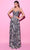 Tarik Ediz 54183 - Glitter Print Ruched Sweetheart Evening Gown Prom Dresses 0 / Blue