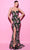 Tarik Ediz 54186 - Floral Sequin Lace-Up Back Evening Gown Prom Dresses