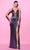 Tarik Ediz 54191 - Beaded Straps V-Neck Evening Gown Prom Dresses 0 / Purple