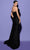 Tarik Ediz 98433 -Pleated Bodice Bow Detailed Evening Gown Evening Dresses 12 / Black