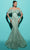 Tarik Ediz 98473 - Feather Detailed Off-Shoulder Gown Ball Gowns 0 / Mint