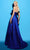 Tarik Ediz 98496 - Taffeta V-Neck Evening Gown Evening Dresses 10 / Red