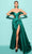 Tarik Ediz 98496 - Taffeta V-Neck Evening Gown Evening Dresses 10 / Red