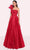 Tarik Ediz 98704 - Floor Length Textured Evening Gown Prom Dresses 0 / Fire Red