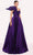 Tarik Ediz 98704 - Floor Length Textured Evening Gown Prom Dresses 0 / Purple