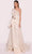 Tarik Ediz 98708 - Draped Tier Bodice Gown Prom Dresses 0 / Vanilla