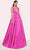 Tarik Ediz 98732 - Plunging V-Neck Evening Gown Evening Gown 0 / Fuchsia