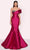 Tarik Ediz 98766 - Beaded Bust Mermaid Gown Evening Dresses 0 / Sangria