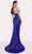 Tarik Ediz 98767 - Shirred Gown with Slit Evening Dresses