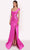 Tarik Ediz 98768 - Pleated Sheath Evening Dress Prom Dresses 0 / Fuchsia