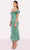 Tarik Ediz 98796 - Bow Bodice Tea Length Dress Homecoming Dresses 0 / Basil Green