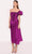 Tarik Ediz 98796 - Bow Bodice Tea Length Dress Homecoming Dresses 0 / Fuchsia