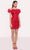 Tarik Ediz 98814 - Floral Applique Dress Cocktail Dresses 0 / Fire Red