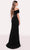 Tarik Ediz 98815 - Floral Applique Gown with Slit Prom Dresses