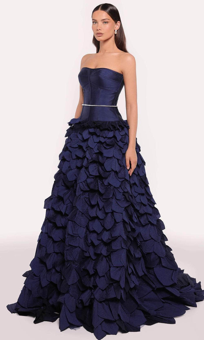 Tarik Ediz 98830 - Tiered Petal Ballgown Ball Gowns 0 / Navy