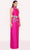 Tarik Ediz 98834 - Bejeweled Halter Evening Gown Evening Gown 0 / Fuchsia