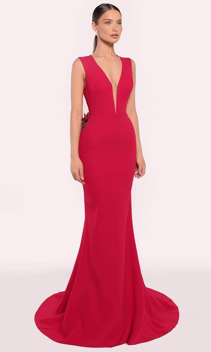 Tarik Ediz 98877 - Cutout Back Evening Gown Evening Gown 0 / Red