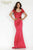 Terani Couture 2021M2969 - Shawl Draped Mermaid Evening Dress Evening Dresses 0 / Fuchsia