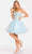 Terani Couture 231P0565 - Straight Across Tulle Cocktail Dress Prom Dresses 4 / Ivory