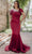 Terani Couture 232E1278 - Cap Sleeve Matte Satin Evening Gown Special Occasion Dress 00 / Ruby