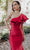 Terani Couture 232E1289 -One-Shoulder Fitted Bodice Evening Gown Bridesmaid Dresses 12 / Red