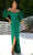 Terani Couture 232M1510 - Ruched Detailed Off Shoulder Evening Dress Evening Dresses 20 / Emerald