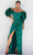 Terani Couture 232M1510 - Ruched Detailed Off Shoulder Evening Dress Evening Dresses 20 / Emerald