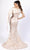 Terani Couture 232M1571 - Jacquard Asymmetrical Neck Evening Dress Evening Dresses 22 / Champagne