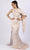 Terani Couture 232M1571 - Jacquard Asymmetrical Neck Evening Dress Evening Dresses 22 / Champagne