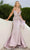 Terani Couture 241E2405 - Draped V-Neck Evening Dress Evening Dresses 00 / Pink