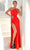 Terani Couture 241E2419 - Pleat Draped Evening Dress Evening Dresses 00 / Tangerine