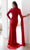 Terani Couture 241E2442 - One Shoulder Cape Sleeve Evening Dress Evening Dresses 12 / Red