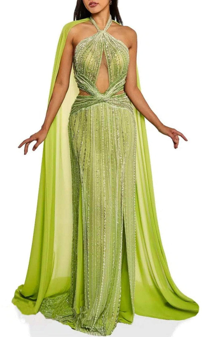 Terani Couture 241GL2622 - Cut-Out Cape Evening Dress Evening Gown