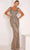 Terani Couture 241GL2664 - V-Neck Sleeveless Tulle Evening Dress Evening Gown 00 / Gunmetal