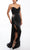 Terani Couture 241P2136 - Draped Sequin Prom Dress with Slit Prom Dresses 00 / Black