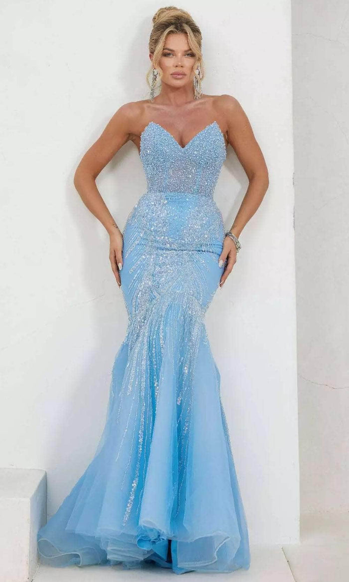 Terani Couture 241P2171 - Bead Sequin Prom Dress Prom Dresses 00 / Denim