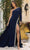 Terani Couture 242E3133 - Beaded Trim One Shoulder Evening Gown Evening Dresses 00 / Navy