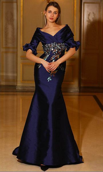 Navy blue dress fashion for grandmother of the bride