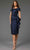 Terani Couture 251C4171 - Knee-Length Asymmetric Neck Evening Dress Semi Formal 00 / Navy