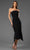 Terani Couture 251C4173 - Straight Neck Stretch Twill Evening Dress Evening Dresses 00 / Black Ivory