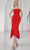 Terani Couture 251C4173 - Straight Neck Stretch Twill Evening Dress Evening Dresses 00 / Red Fuchsia