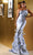 Terani Couture 251E4226 - Straight Neck Feather Accent Evening Gown Evening Dresses