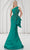 Terani Couture 251E4265 - Beaded Applique Asymmetric Evening Gown Evening Dresses 00 / Emerald