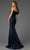 Terani Couture 251E4555 - Bow Detailed Asymmetric Satin Evening Dress Evening Dresses