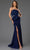 Terani Couture 251E4631 - Ruffle Bodice Straight Neckline Evening Gown Evening Dresses 00 / Navy